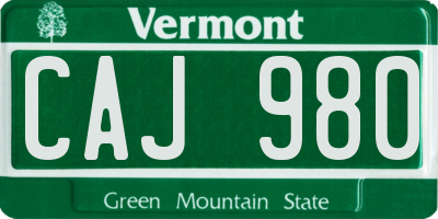 VT license plate CAJ980