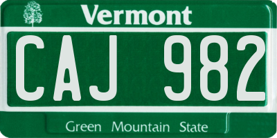VT license plate CAJ982
