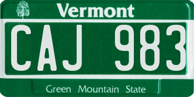 VT license plate CAJ983