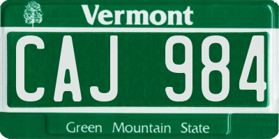 VT license plate CAJ984