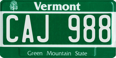 VT license plate CAJ988