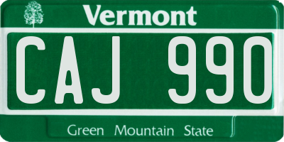 VT license plate CAJ990