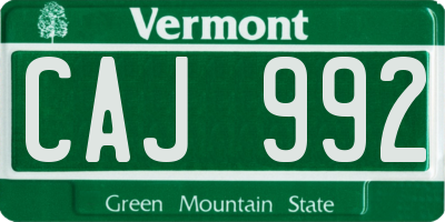 VT license plate CAJ992
