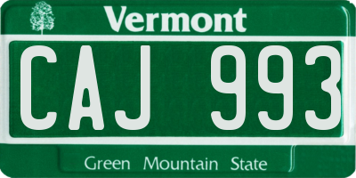 VT license plate CAJ993