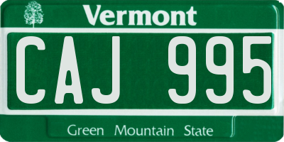 VT license plate CAJ995