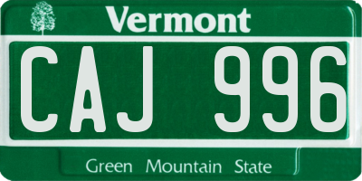 VT license plate CAJ996