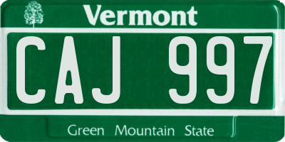 VT license plate CAJ997