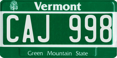 VT license plate CAJ998