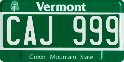 VT license plate CAJ999