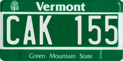 VT license plate CAK155