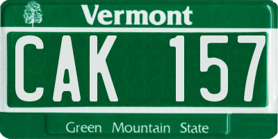 VT license plate CAK157