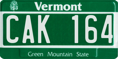VT license plate CAK164