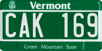 VT license plate CAK169