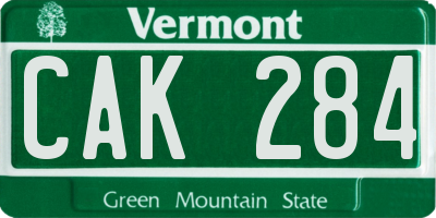 VT license plate CAK284
