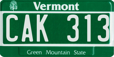 VT license plate CAK313