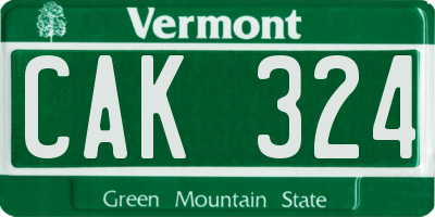 VT license plate CAK324