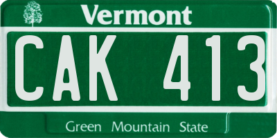 VT license plate CAK413