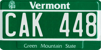 VT license plate CAK448