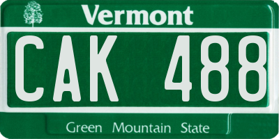 VT license plate CAK488