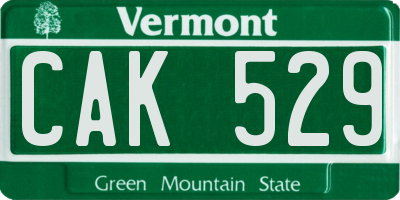 VT license plate CAK529