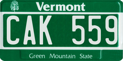 VT license plate CAK559