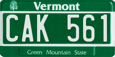 VT license plate CAK561