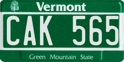 VT license plate CAK565