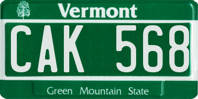 VT license plate CAK568