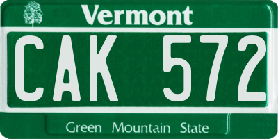 VT license plate CAK572