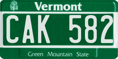 VT license plate CAK582