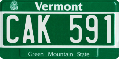 VT license plate CAK591