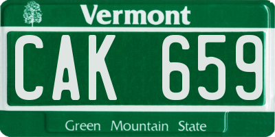 VT license plate CAK659