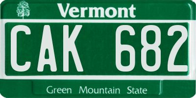 VT license plate CAK682