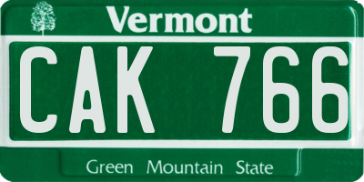 VT license plate CAK766