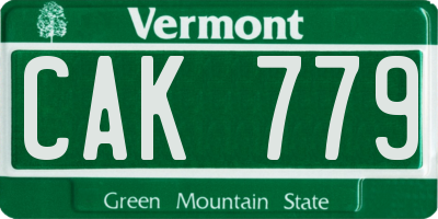 VT license plate CAK779