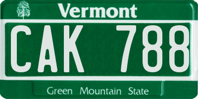 VT license plate CAK788