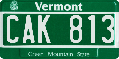 VT license plate CAK813