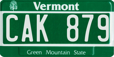 VT license plate CAK879
