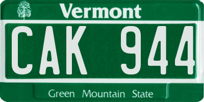 VT license plate CAK944