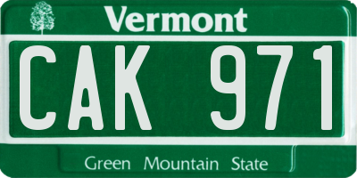 VT license plate CAK971