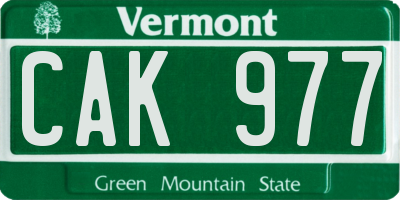 VT license plate CAK977
