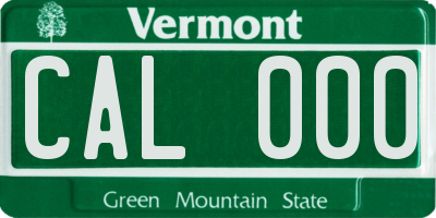 VT license plate CAL000