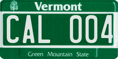 VT license plate CAL004