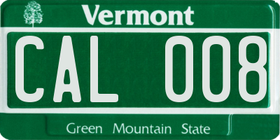 VT license plate CAL008