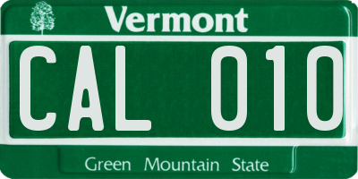 VT license plate CAL010