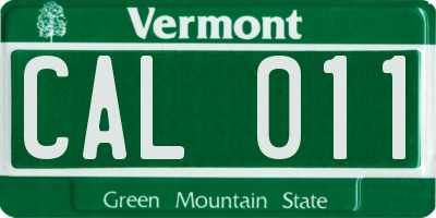 VT license plate CAL011
