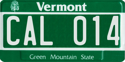 VT license plate CAL014