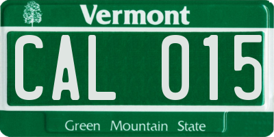 VT license plate CAL015