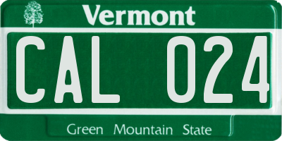 VT license plate CAL024