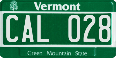 VT license plate CAL028